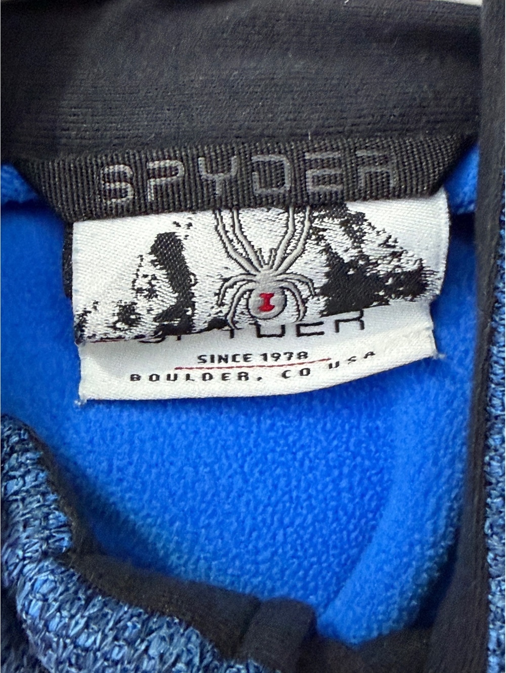 Spyder Outbound Men's Large Blue Half Zip Knit Fleece Pullover Outdoor Winter - Picture 4 of 11